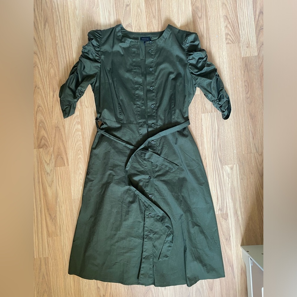 100% cotton Green midi dress